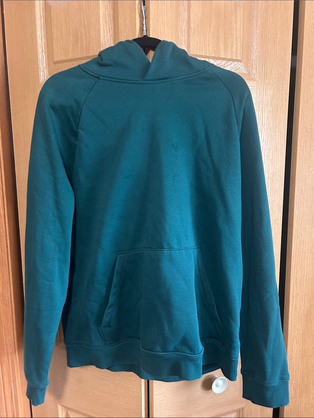Green Pullover Hoodie with Kangaroo Pocket
